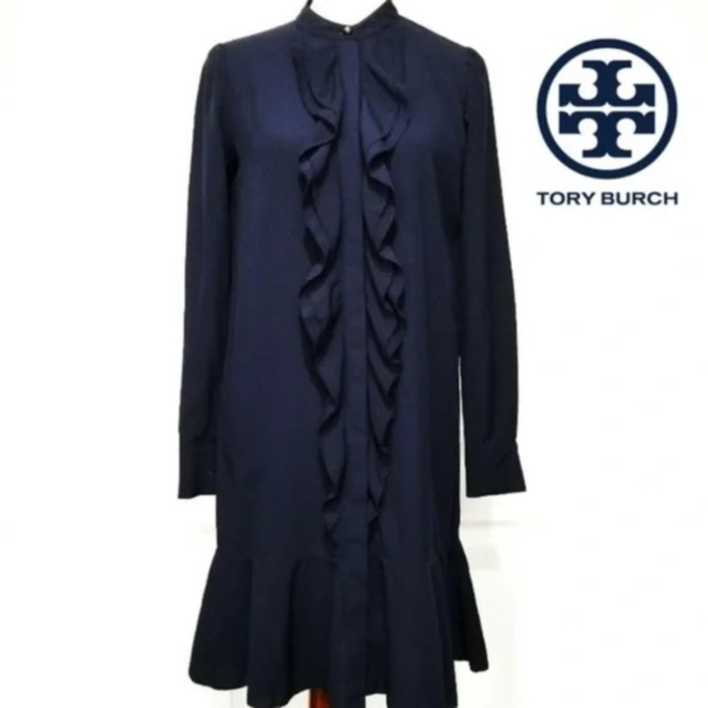 TORY BURCH Jane Ruffle Crepe Dress